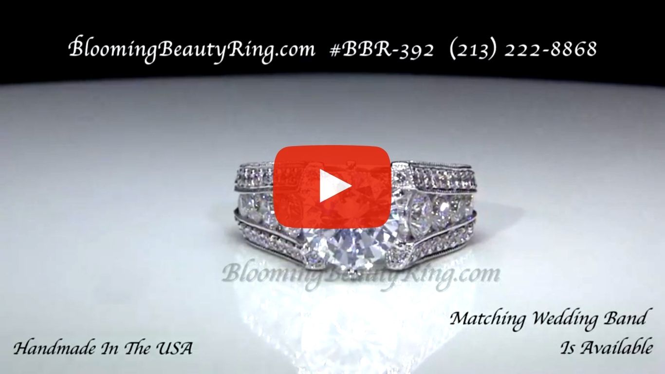 The High Class Escalating Split Shank Diamond Engagement Ring – bbr392 laying down video