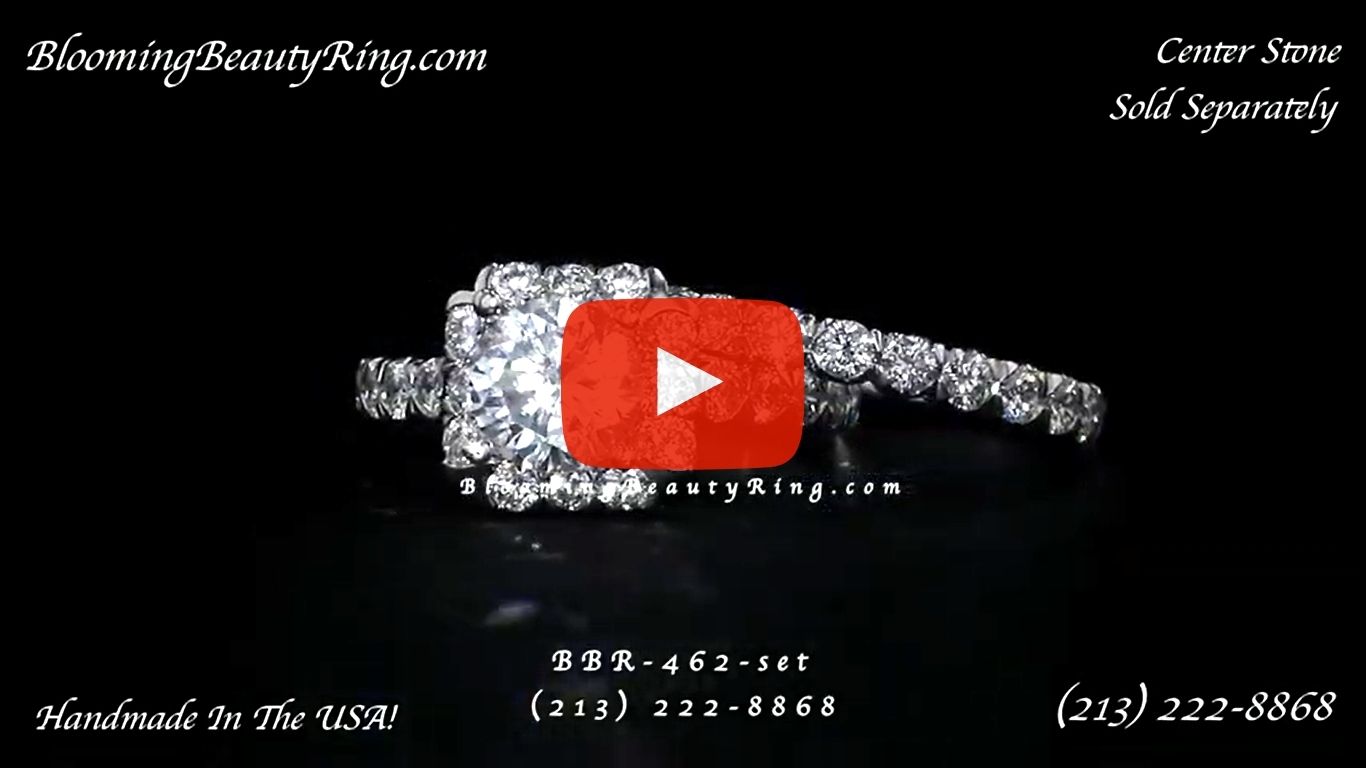 Diamond Engagement Ring Set BBR-462set laying down video