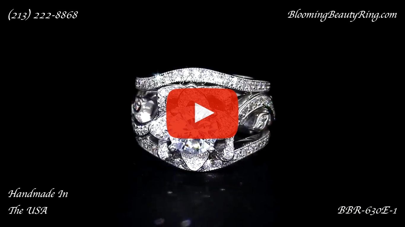 The Original Lotus Swan Double Band Flower Ring Set – bbr630-1 laying down video