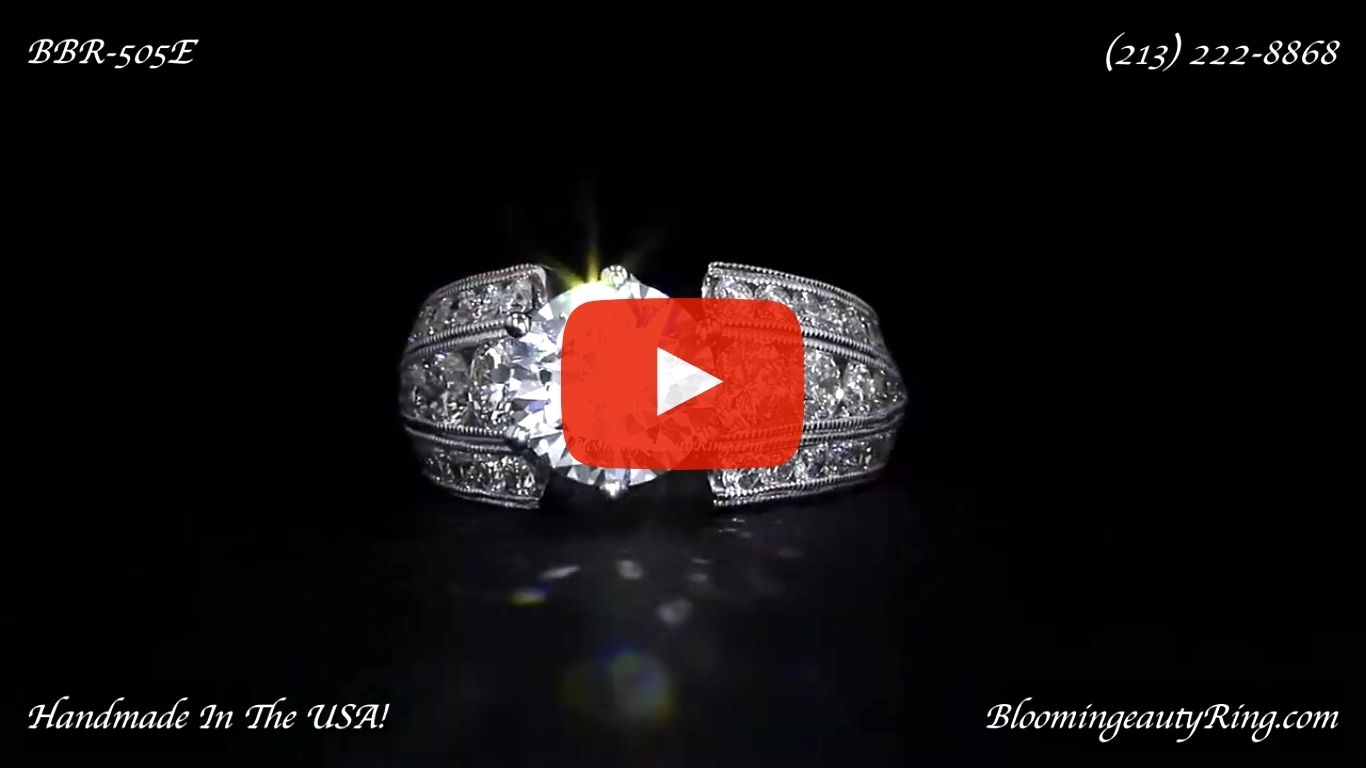 Diamond Crown Engagement Ring – bbr505a laying down video