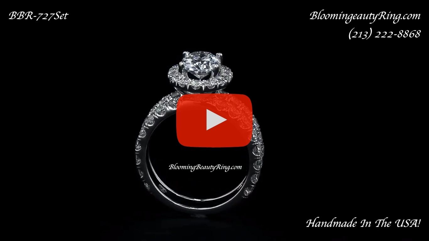 Diamond Engagement Ring BBR727set standing up video