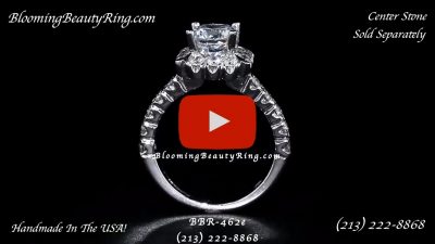 Very Large Diamonds Fully Bloomed Flower Halo Tension Bezel Band – Consider a Blue Diamond with This – bbr462e standing up video