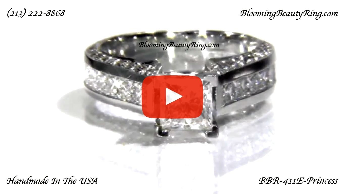 Best Selling Tiffany Style Princess Diamond Engagement Ring with Big Diamonds – bbr411 laying down video