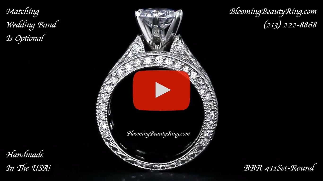 2.90 ctw. 14K Gold Diamond Engagement Ring Set – nrd411eb-1 standing up video
