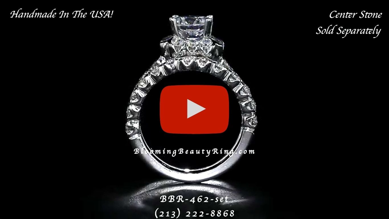 Diamond Engagement Ring Set BBR-462set standing up video