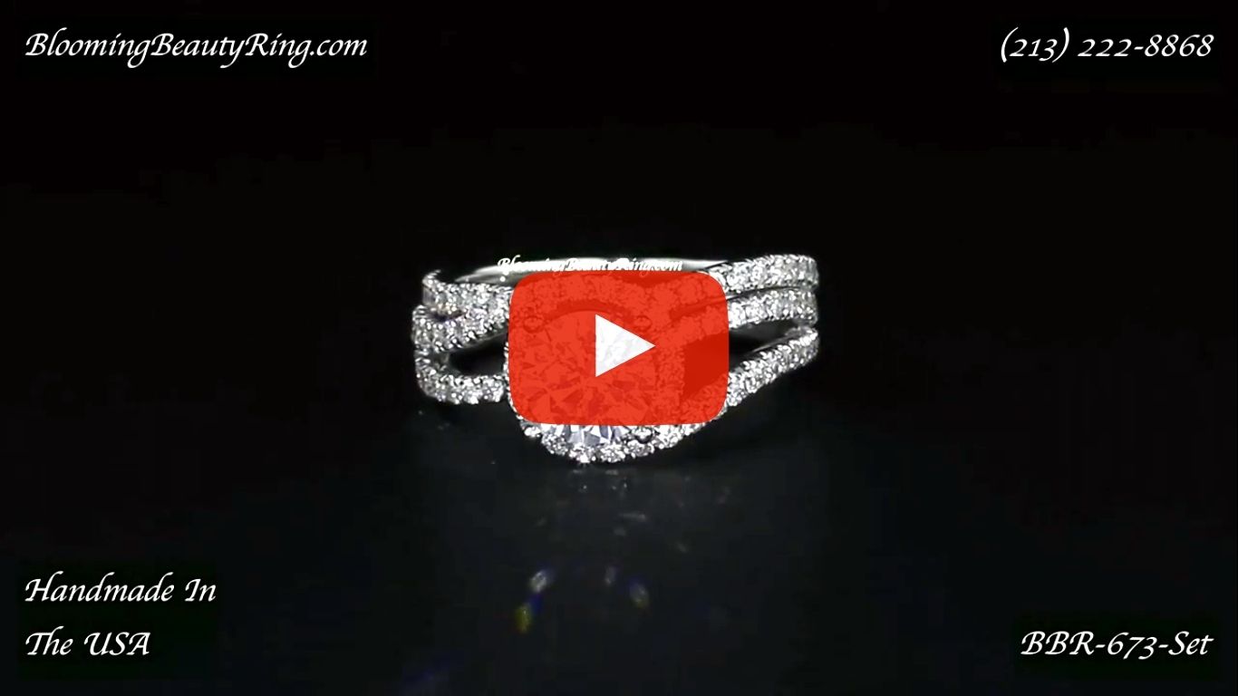 Diamond Engagement Ring Set BBR673Set laying down video