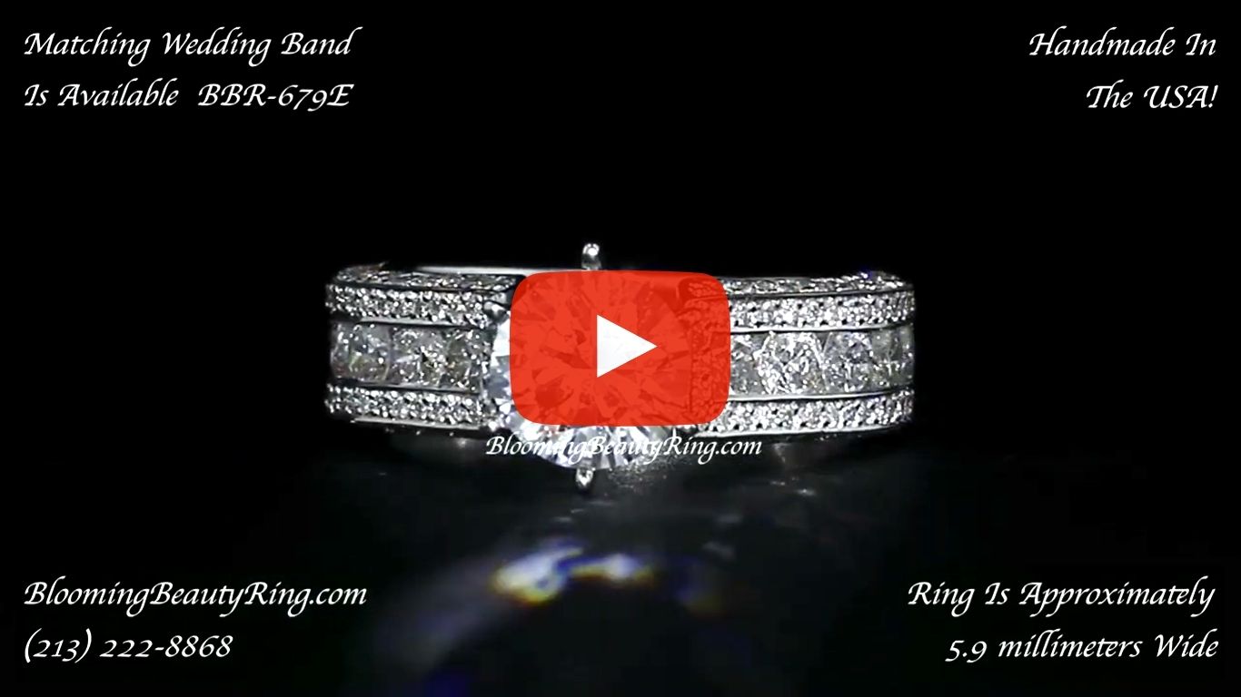 1.68 ctw. Diamond Engagement Ring BBR-679E laying down video