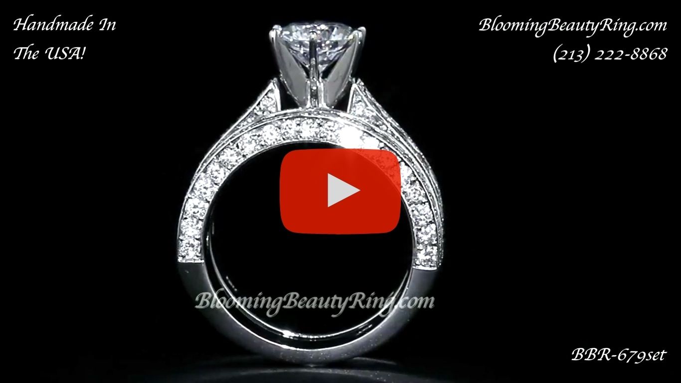 Diamond Engagement Ring Set BBR-679set standing up video