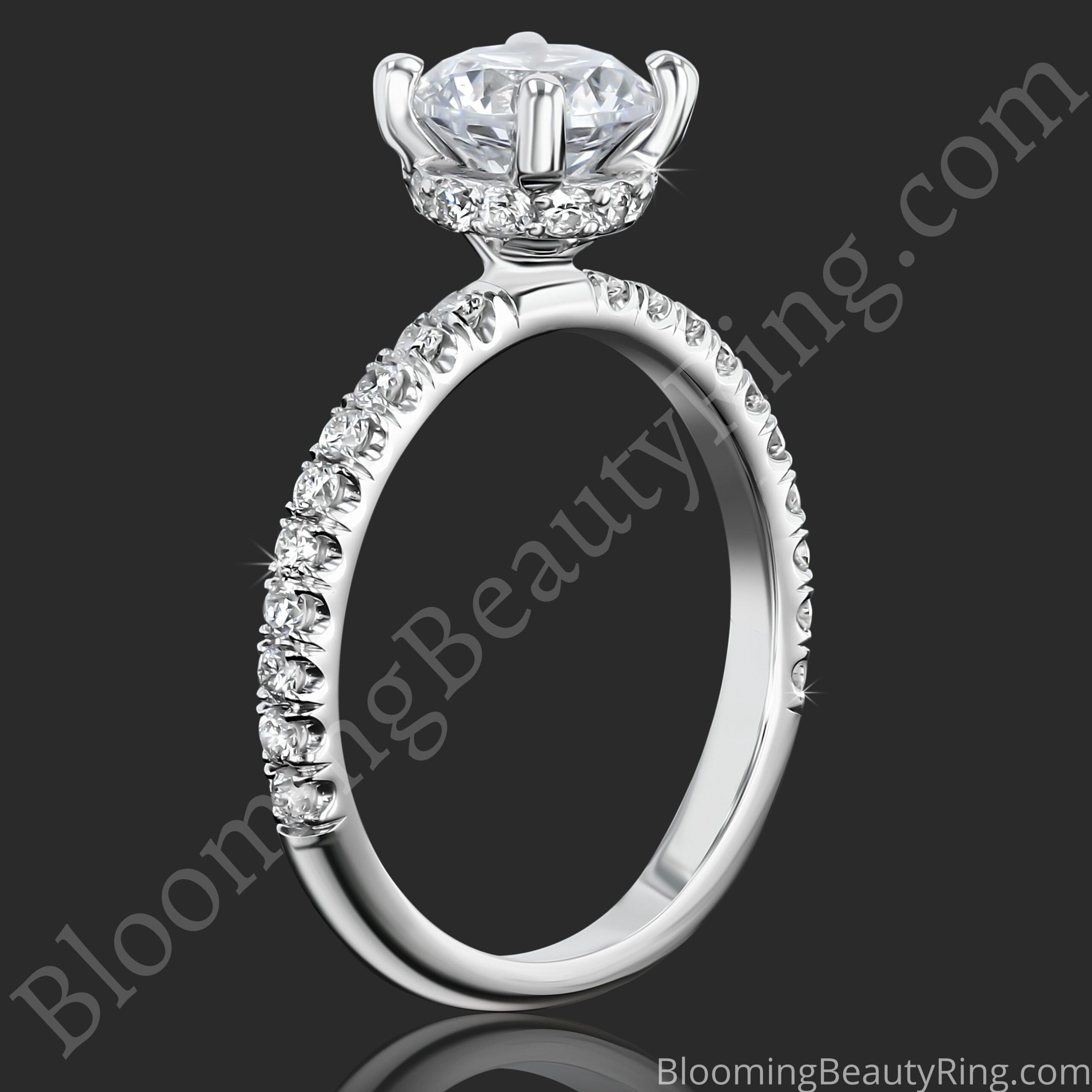 0.50 ctw Diamond Engagement Ring BBR-738E standing up