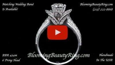 1.38 ctw. Original Small Blooming Beauty Flower Ring – bbr434m-6 standing up video