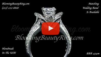 1.38 ctw. Original Small Blooming Beauty Flower Ring – bbr434m close up standing up video