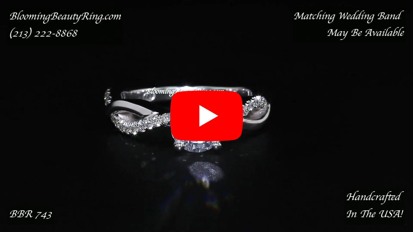 Crossover Style Diamond Engagement Ring laying down