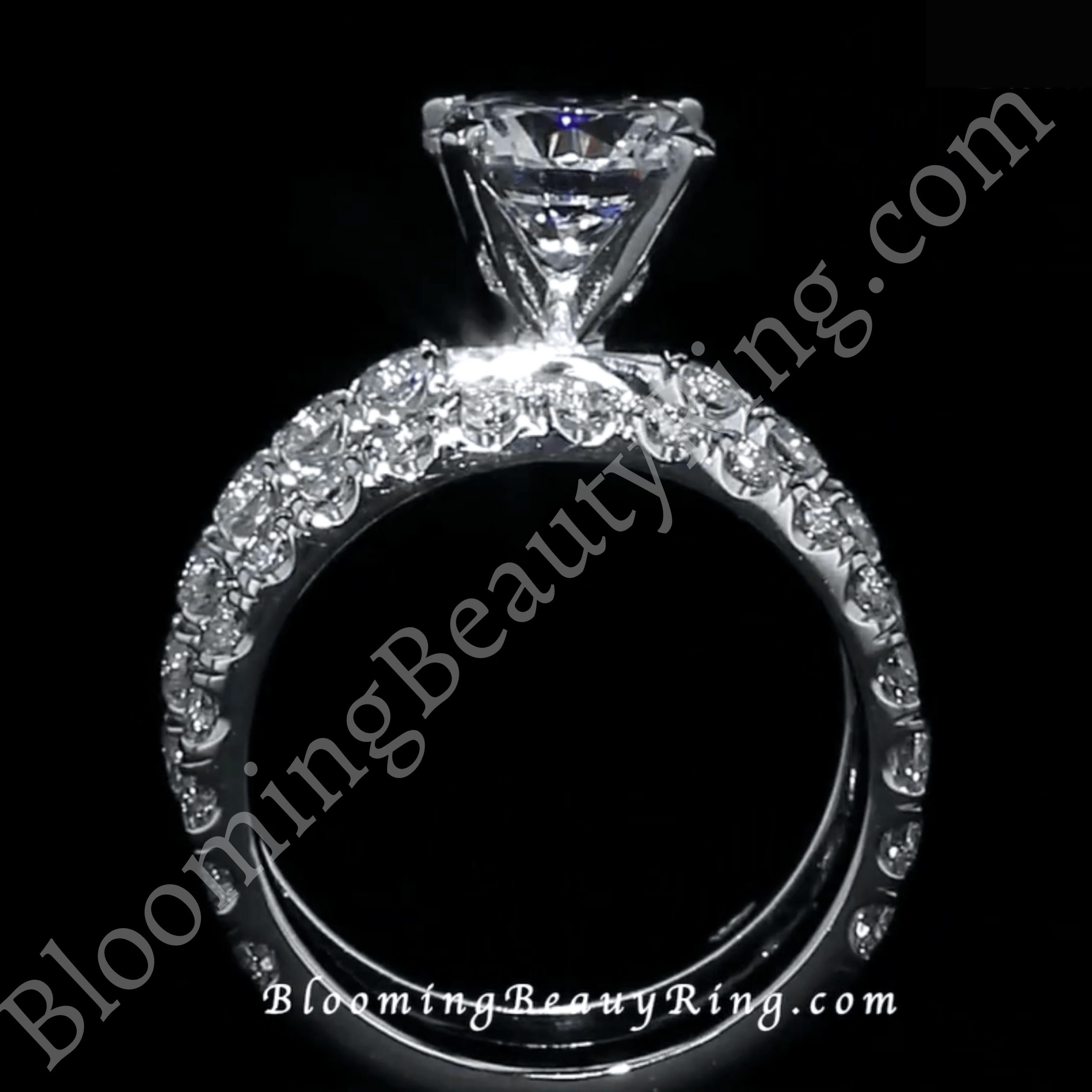 Diamond Engagement Ring Set BBR-670set standing up