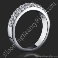 1.08 ctw. 3 Column Micro Pave 6 Prong Diamond Engagement Ring Set